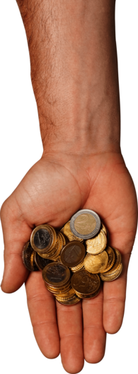 Hand Holding Coins