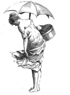 Lady With Umbrella In The Rain