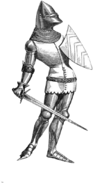 Soldier With A Triangular Shield And Sword