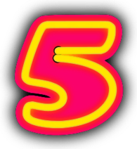 Neon Number 5