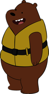 We Bare Bears Grizzly Wearing Life Vest