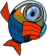 Fishtronaut Holding Looking Glass