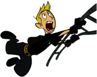 Ron Stoppable Hanging on A Rope Ladder