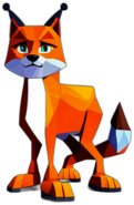 Lynx, Cartoon Character - In The Style Of Pixar, Single View, No Shadow