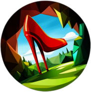 Red Shoes Girl, Fairytale Character - Circle App Icon | Fan Art
