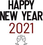Happy New Year 2021 Champagnes Glasses Icon