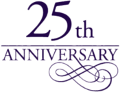 25th Anniversary Purple Letters