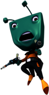 BoBoiboy Character Adudu Holding Guns