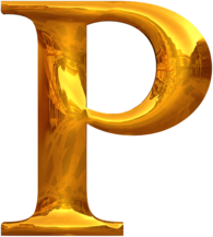 Gold Typography Letter P