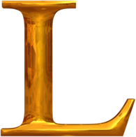 Gold Typography Letter L