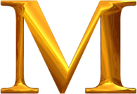 Gold Typography Letter M
