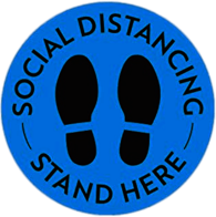 Blue Social Distancing Floor Sticker