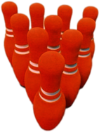 Orange Bowling Pin Set