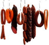 Various Hanging Sausages