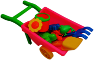 Beach Toys In Plastic Wheelbarrow