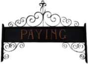 Iron and Bronze Bank Sign