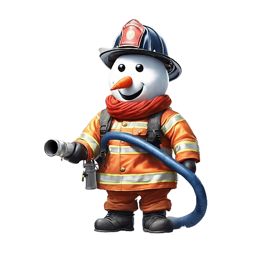 Firefighter Snowman