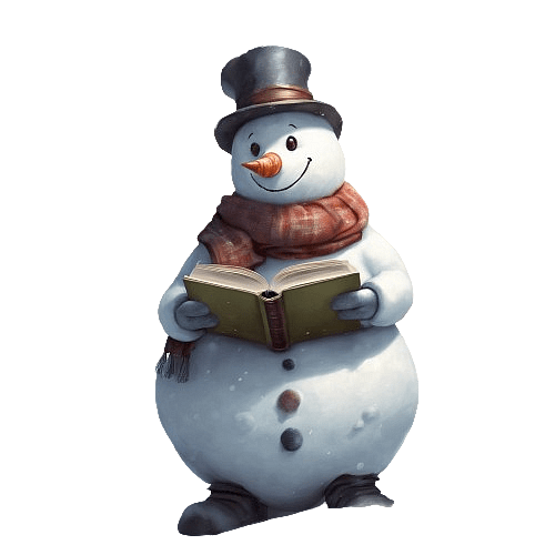 Snowman Reading a Book