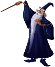 Merlin Holding His Magic Wand