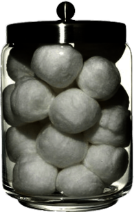 Cotton Balls In Glass Jar
