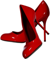 Shiny Pair Of Red Women Shoes