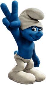 Smurf Making Peace Sign
