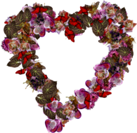 Heart Made Of Butterflies and Leaves