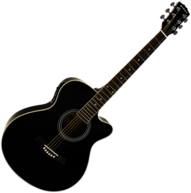 Black Acoustic Electric Guitar