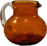 Amber Seeded Glass Pitcher
