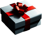 White Christmas Present with Red Ribbon