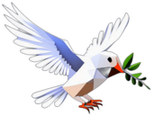 Dove With An Olive Branch, Surrounded By A Halo Of Light., In The Style Of A Cartoon Animation Character - Full Body, Single View, No Shadow