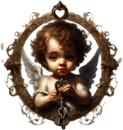 Cherub Holding a Key