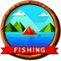 Fishing Shop, Minimalist App Icon - Circle Icon Bevel Border