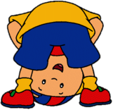 Caillou Looking Upside Down