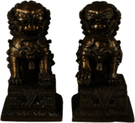 Pair Of Bronze Foo Dogs