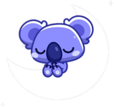 Sleepypaws the Snoozy Koala Sleeping on the Moon