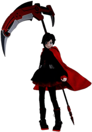 RWBY Ruby Rose Holding Weapon Crescent Rose