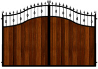 Wood and Metal Driveway Gate