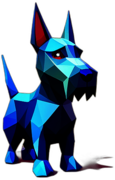 Scottish Terrier, Children'S Cartoon Animation Style - Full Body, Single View, No Shadow