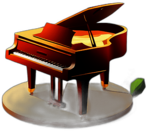 Low poly piano app icon