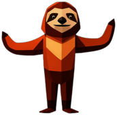 Sloth, Cartoon Character - In The Style Of Pixar, Single View, No Shadow