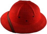 Red Straw Pith Helmet
