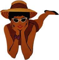 Woman With Hat and Sunglasses, Lying On The Beach