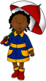 Caillou's Friend Clementine Holding Umbrella
