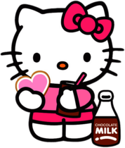 Hello Kitty Drinking Chocolate Milk