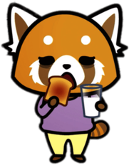 Retsuko Having Toast and Milk For Breakfast