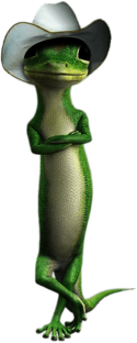 Geico Gecko with Cowboy Hat