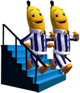 Bananas In Pyjamas Walking Down the Stairs