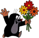Little Mole Running Around With Flowers