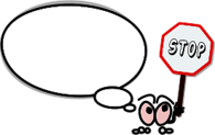 Speech Bubble with Stop Sign at the Right